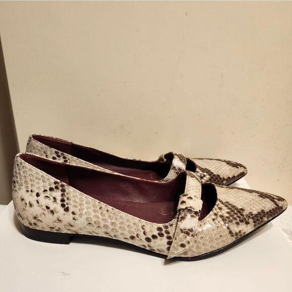 Marc by Marc Jacobs Snake Print Leather Mary Jane Pointy Flats Sz.8/38 Ret.$379 - Picture 3 of 8
